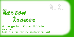 marton kromer business card